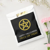 ゴールドの五芒星マーク ハッピーハロウィン フェイバーバッグ (封をした状態)
