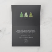 ゴールドの会社のロゴとクリスマスツリー 箔シーズンカード (内側レイダウン)