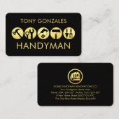 ゴールドの便利屋ツールアイコン 名刺 (正面/裏面)