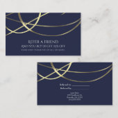 ゴールドの偽の箔　あらゆる色のエレガントな友達紹介 紹介カード (正面/裏面)
