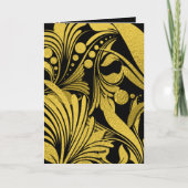 ゴールドの偽箔がブラックのエレガントな新年のカード シーズンカード (正面)