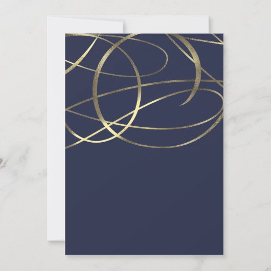 ゴールドの偽箔 あらゆる色のウェディング招待状 招待状 (裏面)