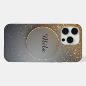 ゴールドの円形ミニマリストデザイン iPhoneケース (裏面横)