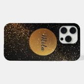 ゴールドの円形ミニマリストデザイン iPhoneケース (裏面横)