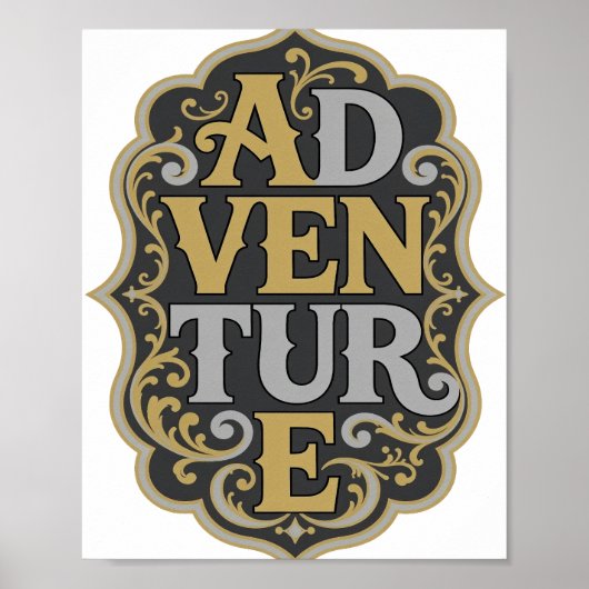 ゴールドの冒険ADVENTUREプリント ポスター (正面)