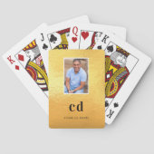 ゴールドの写真モノグラムイニシャル名 トランプ (裏面)