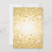ゴールドの冬のダイヤモンド グリッター クリスマス パーティー 招待状 (裏面)