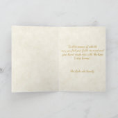 ゴールドの十字架とピンクのバラのカスタムイースター カード (内部)