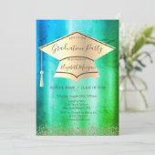 ゴールドの卒業帽, ゴールドのダイヤモンド 緑の卒業 招待状 (スタンド正面)