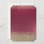 ゴールドの卒業帽、ダイヤモンドの赤い卒業 招待状 (裏面)