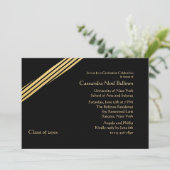ゴールドの卒業式招待状 招待状 (スタンド正面)
