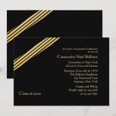 ゴールドの卒業式招待状 招待状 (正面/裏面)