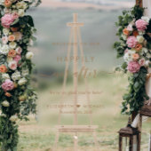 ゴールドの台本の結婚式の歓迎の後に幸せに アクリルサイン