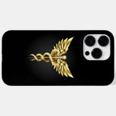 ゴールドの多角形のカドゥケウス Case-Mate iPhoneケース (裏面 (横))