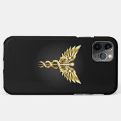ゴールドの多角形のカドゥケウス Case-Mate iPhoneケース (裏面(横))