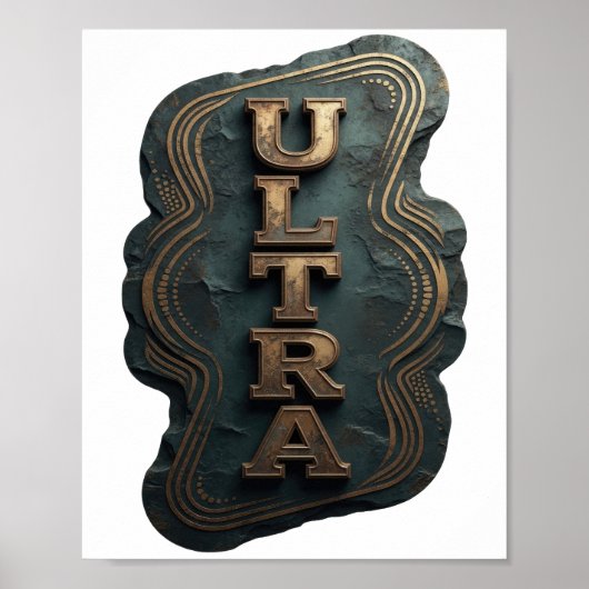 ゴールドの太字 ULTRA 太字デザイン ポスター (正面)