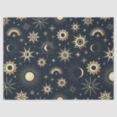 ゴールドの太陽と月と星の模様のベクター・マジック 薄葉紙 (正面)