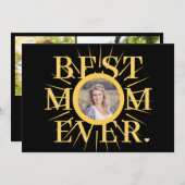 ゴールドの太陽の光 お母さん マルチ写真 母の日 カード (正面/裏面)