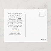 ゴールドの学校同窓会デザイン ポストカード (裏面)