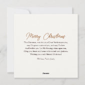 ゴールドの宗教的なクリスマスの「神への栄光」 シーズンカード (裏面)