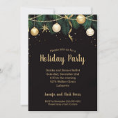 ゴールドの宝玉クリスマスツリーオーナメント 招待状 (正面)