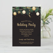 ゴールドの宝玉クリスマスツリーオーナメント 招待状 (スタンド正面)