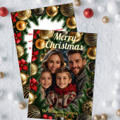 ゴールドの宝玉 松の枝 ホリデー リース フォト