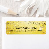 ゴールドの宝石が輝くエレガントなパーティーの住所ラベル ラベル (インサイチュ)