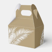 ゴールドの屋根に白いヤシの葉のパーティーファボリーボックス フェイバーボックス (裏面サイド)