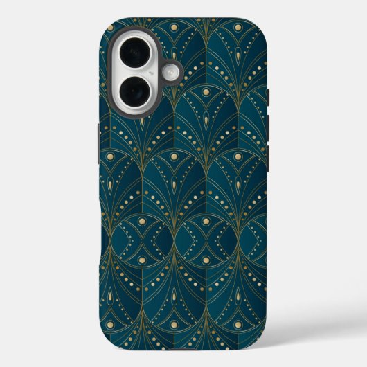ゴールドの幾何学模様が特徴のArt Decoパターン Case-Mate iPhoneケース (裏面)