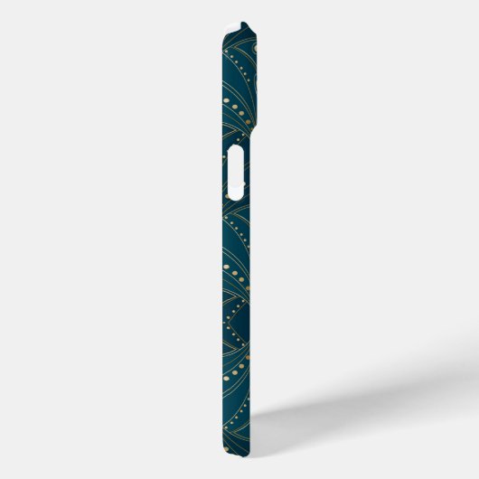 ゴールドの幾何学模様が特徴的なアールデコ調デザイン Case-Mate iPhoneケース (裏面 / 右)