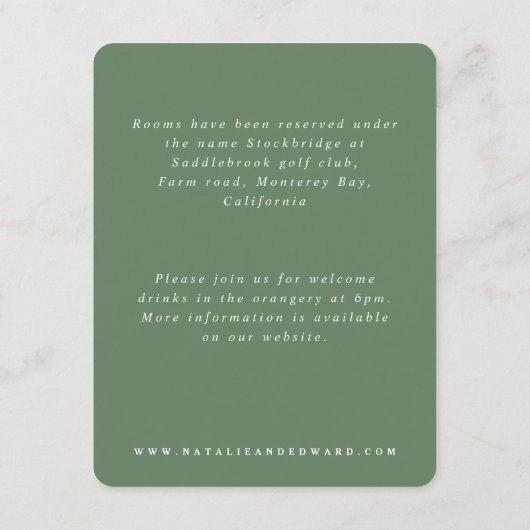 ゴールドの幾何学的な水彩の葉 エンクロージャーカード (裏面)