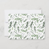 ゴールドの幾何学的な水彩画のグリーン 出欠カード (裏面)