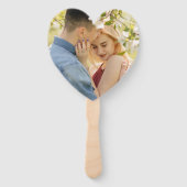 ゴールドの幾何学的な結婚式のプログラム ハンドファン (裏面)