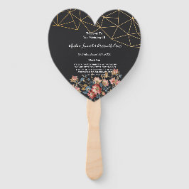 ゴールドの幾何学的な結婚式のプログラム ハンドファン