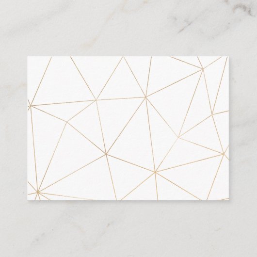 ゴールドの幾何学的なRSVP返信 エンクロージャーカード (裏面)