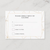 ゴールドの幾何学的なRSVP返信 エンクロージャーカード (正面)