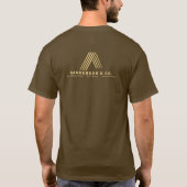 ゴールドの建設作業員スタッフブラウン Tシャツ (裏面)
