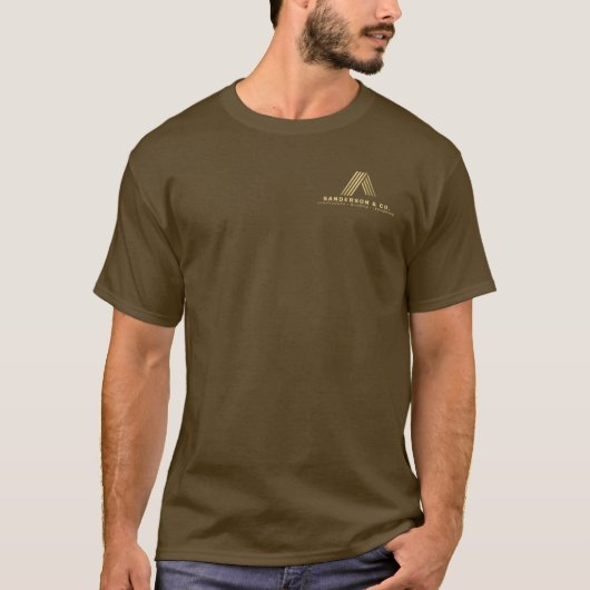 ゴールドの建設作業員スタッフブラウン Tシャツ (正面)