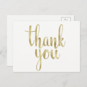 ゴールドの感謝のポストカード、ホイル ポストカード (正面/裏面)
