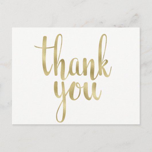 ゴールドの感謝のポストカード、ホイル ポストカード (正面)