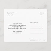 ゴールドの手書き文字が入ったホリデーズ サークル フォト ポストカード (裏面)