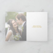 ゴールドの手書き文字 | 結婚写真の感謝カード サンキューカード (内部)