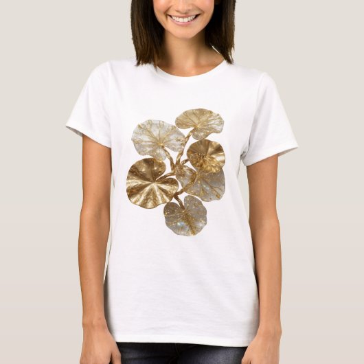 ゴールドの抽象芸術 ステートメントTシャツ Tシャツ (正面)