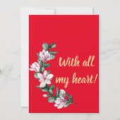 ゴールドの文字で愛をマグノリアの花とともに (裏面)