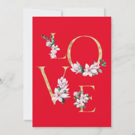 ゴールドの文字とマグノリアの花の愛