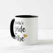 ゴールドの日付ハートの名入れ Bride Tribe マグカップ (正面左)