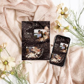 「ゴールドの星で飾られたエレガントなボヘミアンの招待状」 招待状