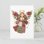 ゴールドの星のクリスマスエンジェル 招待状 (スタンド正面)