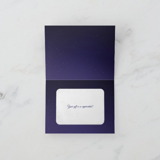 ゴールドの星空の下での感謝 サンキューカード (内部)